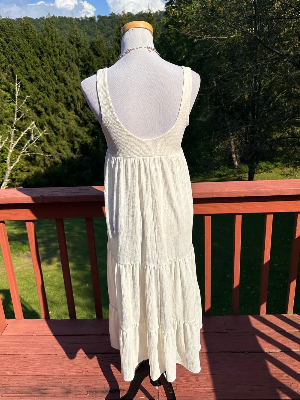 Free People Beach Reel Love Ivory Sleeveless Tiered Maxi Dress - Picture 3 of 5